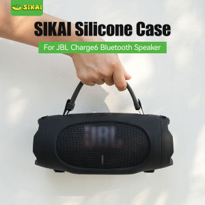 SIKAI Silicone Protective Case Cover for JBL Charge6 Bluetooth Speaker Soft Sleeve with Shoulder Strap for JBL Charge 6 Accessor