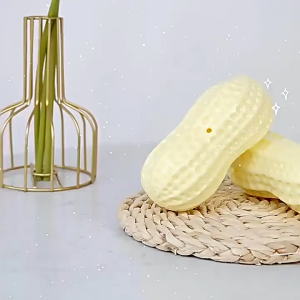 Squeaky Dog Toys 2 PCS Peanut Shape Toys Teeth-Cleaning Squeak Chew Toy Puppy Teething Chew Toy