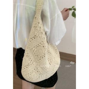 Artistic Large Capacity Straw Woven Tote Bag Womens Fashionable Bohemian Style Holiday Casual Single Shoulder Bag