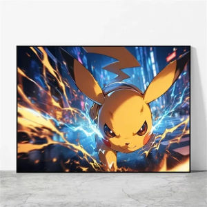 Bandai | Anime Pokemon Pikachu Squirtle Bức Tranh Sơn Dầu Bằng Số Bộ Hiện Đại Trang Trí Treo Tường Phòng Khách Phòng Ngủ Không Gọng Quà Tặng