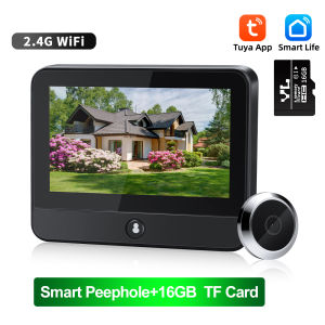 Wsdcam | WSDCAM 1080P Photograph Video Doorbell Wifi Home Security Door Eye Camera PIR Motion Detection Door Peephole Viewer