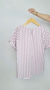 OS - New Blouse Ayumi Stripe Limited Edition Blus Jumbo Salur Atasan Cewek Fashion Model Baru