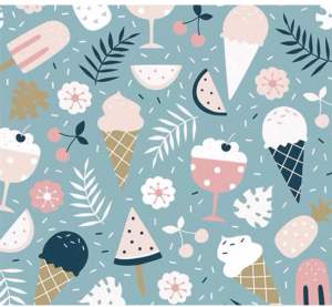 Party Napkin / Serviette (Paper) - Colour Graphic Ice Cream Cone Flower Print [NSP040]