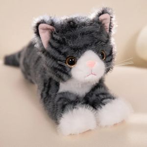 New Cute Simulation Cat Plush Toys Soft Stuffed 5 Colour Kitten Model Fake Cat Realist Animals Kids Girls Valentines Day Gift