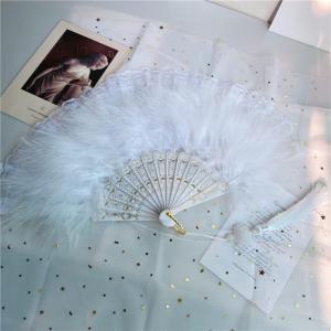 JUNHUIDA | Bridal Gothic Lace Feather Fan