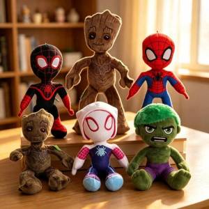 <Available> 24-32CM Movie Spider-Man Plush Doll Across the Spider-Verse Gwen Peter Parker Miles Morales Stuffed Soft Toys For Children Gift