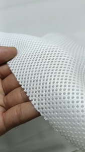 Kain Busa Jala Double Dobel Mesh / Mesh Sandwich Putih Harga Per Meter