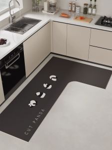 Anti-Slip L-Shaped Kitchen Mat Easy to Clean Soft Silicon Dendroid Home Use Absorb Water And Oil Natural Rubber Material