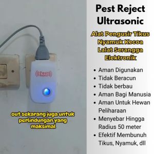 Alat Pengusir Tikus Nyamuk Kecoa Lalat Serangga Elektronik Anti Mosquito Ultrasonic Pest Reject