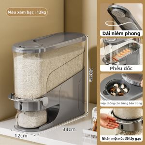 ASCOR | Hộp Bảo Quản Gạo Chống Mối Mọt Chống Ẩm Kín Đậy