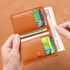 Classic Designer PU Leather Small Wallet for Men Short Simple Womens Purse Fashion Ultra Thin Credit Card Bag Coin Purse
