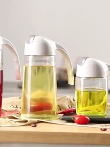 Oil Dispenser Portable Kitchen Glass Oil Can & Cruet Bottle 630ml - Keimav