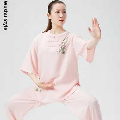 WUYINXIANG | Summer Lightweight Cotton Ramie Short Sleeve Tai Chi Uniform