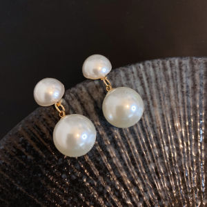 French Style Retro Hepburn Style Exaggerated Pearl Harbor Style Ear Studs Baroque Internet Celebrity Accessible Luxury Earring Ear Clip without Pierced Ears