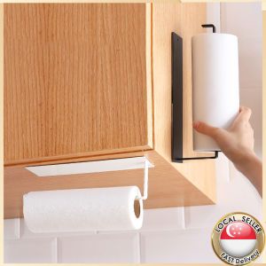 SG  Tissue Paper Towel Holder No Drill Stainless Steel Toilet Roll Paper towel Hanger rack Wall-mounted KitchenToilet Toilet Roll Holders