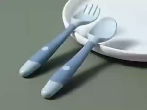 Sendok Garpu Bayi Peralatan MPASI 2 IN 1 Set Sendok Garpu PP/TPE Peralatan Makan Bayi BPA Free CJ10