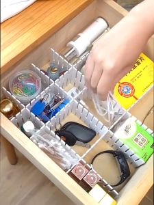 8pcs Adjustable Drawer Divider Household Storage Combination Partition Makeup Sock Underwear Drawer Organizer