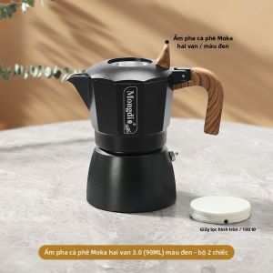 MONGDIO | Ấm Pha Cà Phê Moka Đôi Van Thế Hệ 3 Kích Thước Nhỏ