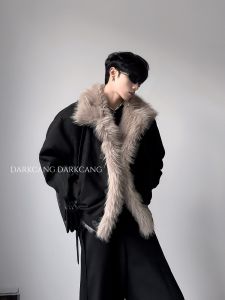 Cleanfit Short Padded Jacket Mens Winter Warm Thickened Cotton Coat with Large Fur Collar Youth Casual Fashion Shoulder-Length