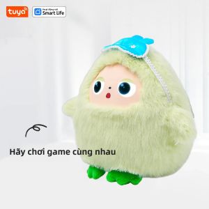 Robot Thú Nhồi Bông Yaya-AI Bạn Đồng Hành Tương Tác Với Giọng Nói Thông Minh & Mắt LED Sạc USB Thú Cưng Điện Tử Màu Xanh Bạc Hà Điều Khiển Bằng Ứng Dụng Tuya