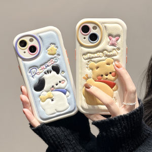 Crashstar dập nổi bằng da hoạt hình dễ thương vỏ điện thoại chống sốc cho iPhone 15 14 Pro Max Plus 13 12 11 Pro Max Chống Rơi Vỏ Điện Thoại Ốp điện thoại mềm Với Ống Kính bọc hoàn toàn Máy Ảnh Vỏ bảo vệ Hot Bán