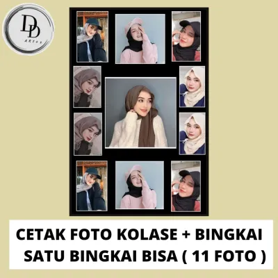 PROMO CETAK FOTO KOLASE + BINGKAI (20x30) PAPAN KAYU MDF SUDAH PAKAI GANTUNGAN