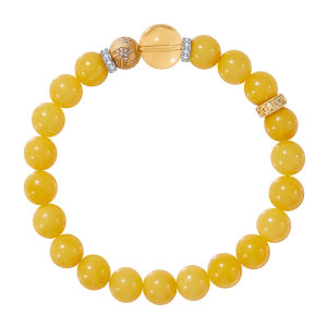 Ciga Long | Natural Citrine Amber Rose Quartz Bracelet Traditional Chinese Style