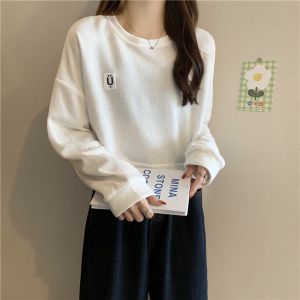 MISHANGYICHU | Fleece Lined Thickened Long Sleeve Crew Neck Womens Sweater Spring Autumn Winter