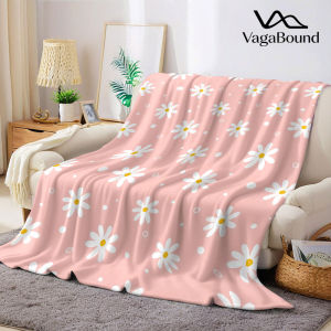 pink daisy dot Flannel Blanket Warm Soft Halloween Christmas Decorative Couch Warm Cozy All-Season Gift