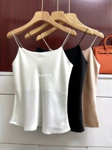 Slim V-Neck Satin Silk Camisole Vest Top