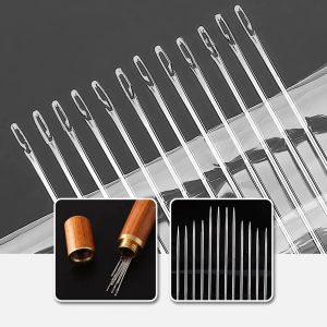 【SET LENGKAP】Jarum Jahit Tidak Perlu Threader - 30 Jarum + Kotak Kayu Solid Untuk Selimut Kain Tas | Set Perlengkapan Jahit Terbaik untuk Pemula & Profesional