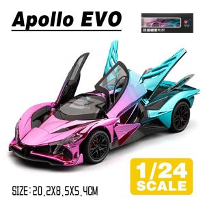 LEO 1:24 Apollo EVO Electroplating Edition Diecast โมเดล รถอัลลอยด์รถยนต์ของเล่นคอลเลกชันของขวัญสําหรับเด็กชายสาว ของเล่นเด็ก