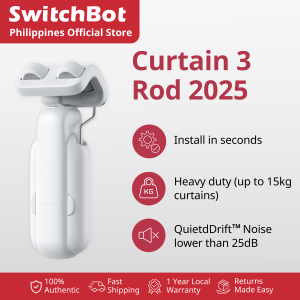 SwitchBot Curtain 3 (Rod) 2025 - Automatic Curtain Opener | No Drilling | No Wiring |Retrofit (Hub Required)