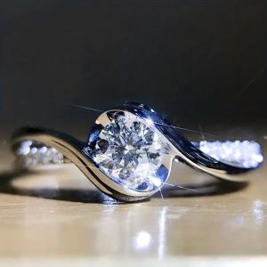 Huitan Luxury Trendy Women Wedding Rings White/Pink/Green/Blue Cubic Zirconia Engagement Accessories Fashion Jewelry Wholesale