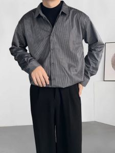 Corduroy Shirt Long Sleeves Men: Spring, Autumn & Winter Loose Design