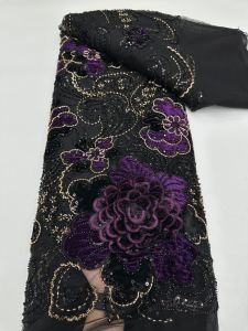 OLEVO | 5 Yards Luxury African Sequins Beaded Lace Fabric AT3049-A1 High Quality Embroidery French Nigerian Wedding Sewing Material 2026