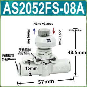 AS1002FS Bộ Điều Khiển Tốc Độ Bằng Khí Nén Van Điều Khiển Dòng Chảy Nội Tuyến Bộ Điều Chỉnh Tiết Lưu Có Thang Đo Cho Năng Lượng Thủy Lực