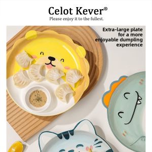 Special Compartments Ceramic Plate Breakfast Dish