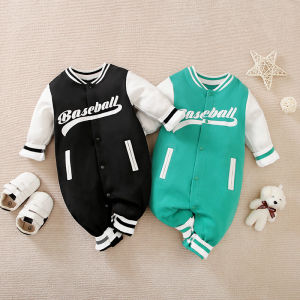 Baby Clothes 100% Cotton Long Sleeve Sport Style Jumpsuit Bodysuit Romper For 0-18months Baby Boys