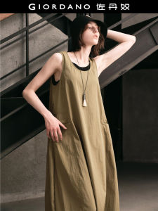 Designer Style Jean Paul Francais Sleeveless Dress Women Summer New Large Pocket U-neck Vest Dress Fashionable Loose Waist