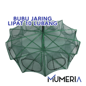 Bubu Perangkap Ikan Lipat 10 Lubang Jebakan Jaring Jala Udang Kepiting Sungai Danau Laut Alat Pancing Fish Trap Net