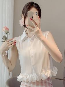NUANKONG | Collared Ruffled Stylish Versatile Summer Blouse