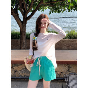 Travel Dress Island Beauty Dopaamine Clothing Thai Style Beach Holiday Dress Summer Long Sleeve High Waist A-Line Skirt