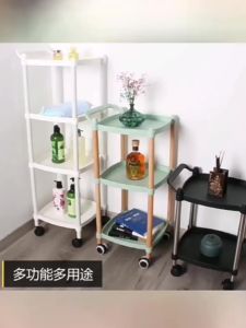 Movable Trolley Nordic Sofa Side Table Mini Coffee Table With Wheels Living Room Kitchen Multi-Layer Shelf Simple Bedside Table