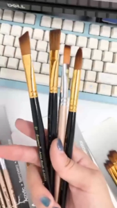 Giorgione Nylon Paint Brush 5pcs Set Nylon High Quality Pentel Brush Watercolor/ Oil paint/ Acrylic Painting Brushes Berus Lukisan 画笔