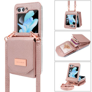 Vietao Crossbody Lanyard Mobile Phone Cases With Card Slots Wallet For Samsung Galaxy Z Flip 7 Z Flip 6 CaseZ Flip5Z Flip 4 3