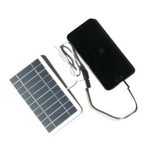 2W 5V Small Solar Panel with USB DIY Monocrystalline Silicon Solar Cell Waterproof Camping Portable Power Solar Panel for Power Bank Mobile Phone