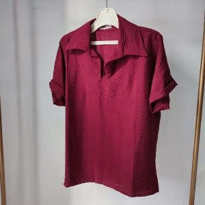 Amaris Korean loose blouse Shirt Atasan Wanita Vneck Premium Cotton
