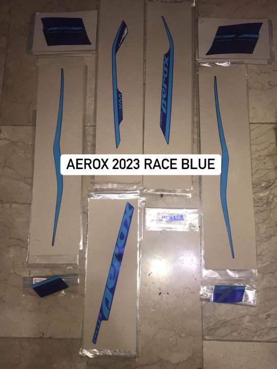 Shop Set Decals For Panel 1&2 Race Blue Aerox V2 Y Connect with great  discounts and prices online - Mar 2024