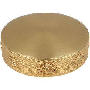 Ethnic Style Manza Plate Design Copper Eight Auspicious Symbols Manda Plate Repair Plate Art Man Tea Roki Plate Decoration 12cm